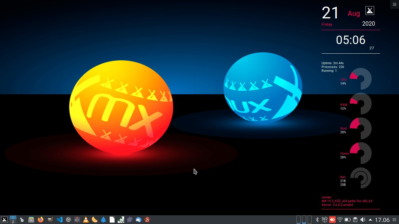 tampilan mx linux kde