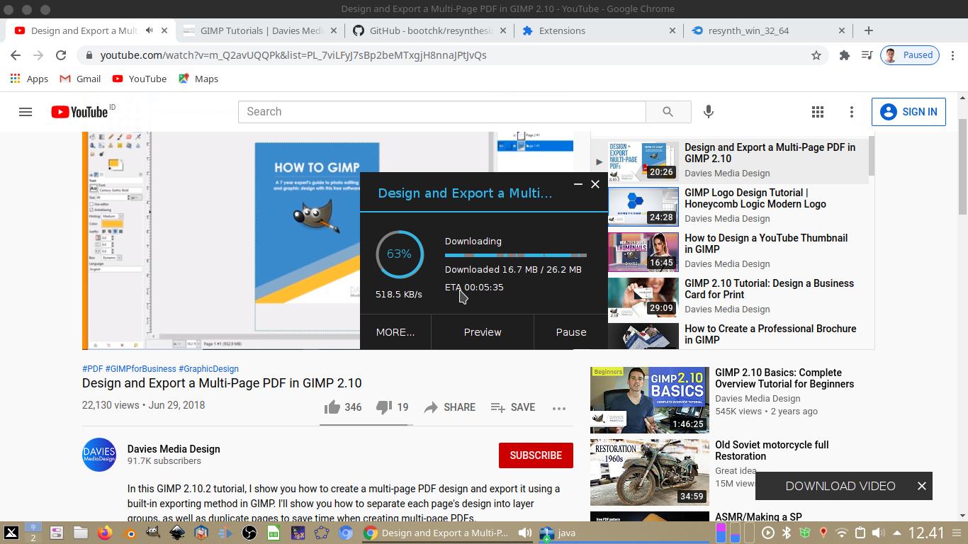 tampilan download youtube